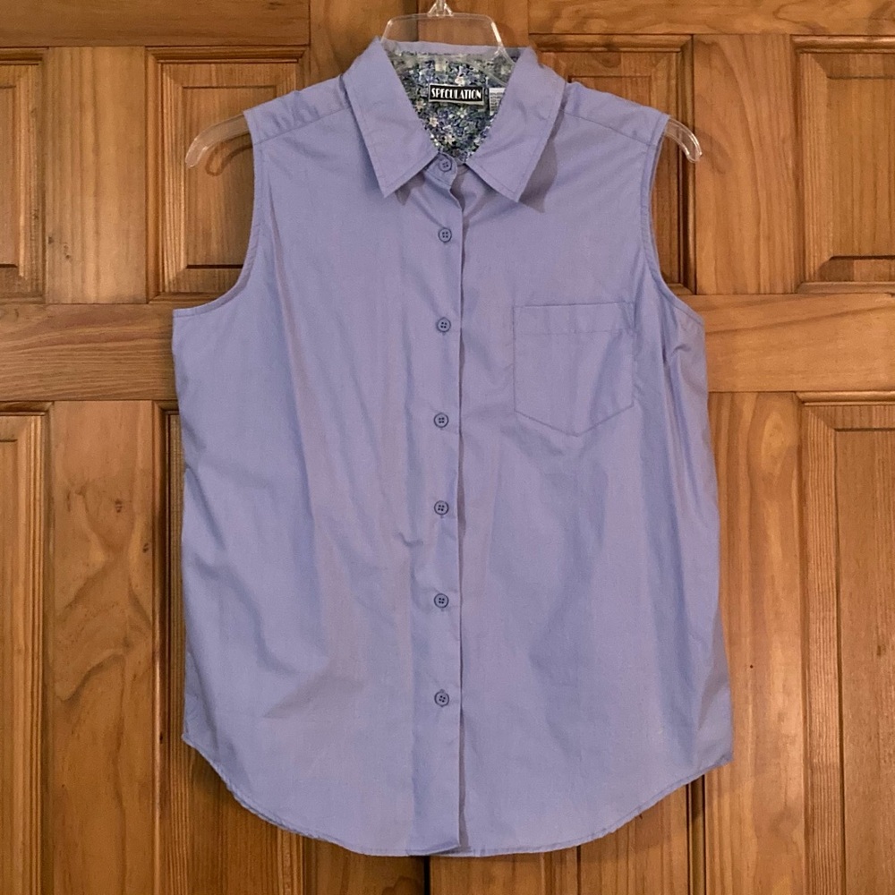 EUC Speculation Sport Vintage 80s 90s Top Sleeveless Blouse Purple Size L Large